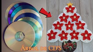 CÓMO HACER ÁRBOL DE NAVIDAD CON CDS | DIY RECICLAJE ♻️