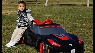 Toddler Unbox & Drive Power Wheels Corvette 6V Electric Ride-On Car