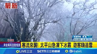 寒流來襲! 太平山急凍下冰霰 遊客嗨追雪 體感-4℃! 降冰霰.結霧淞 太平山變冰雪世界│記者 鮑琇微 黃國瑞│新聞一把抓20250208│三立新聞台