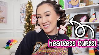 Trying No-Heat Curls *new technique* | Vlogmas Day 9