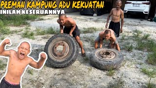 Preman Kampung Adu Kekuatan Angkat Ban Truk!