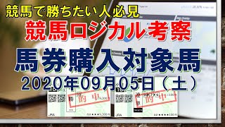 競馬で勝ちたい人必見【競馬ロジカル考察】ｰ馬券購入対象馬ｰ 2020年9月5日（土）（血統、指数、考察、予想）