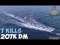 World of WarShips | Yūgumo | 7 KILLS | 208K Damage - Replay Gameplay 4K 60 fps