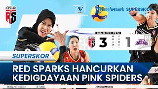 FULLSET! PINK SPIDERS 1-3 RED SPARKS, Mega Cs HANCURKAN REKOR SANGAR Pink Spider di Liga Voli Korea