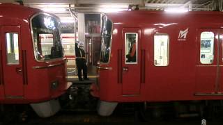 名鉄新安城駅一部特別車快速特急新鵜沼行き通過・普通岩倉行き連結