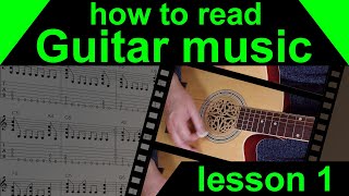 Lesson 1.  Learn how to read guitar music (intro and semibreves)