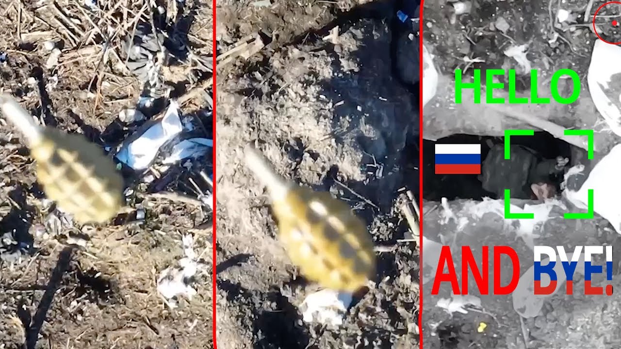 Dropping Grenades From A Drone. Ukrainian Drone Drops Grenades On ...