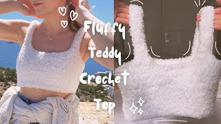 Fluffy Teddy Crochet Top 🧸✨🌸