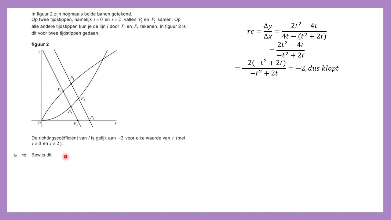Examentraining VWO Wiskunde B 2021-3 - Twee Bewegende Punten - YouTube
