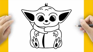 HOW TO DRAW A CUTE BABY YODA