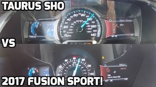 2017 Ford Fusion Sport VS Ford Taurus SHO!  0-60 MPH / 0-100 MPH Race! Which is