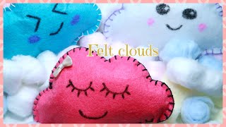 DIY Easy crafts - How to make beautiful and sweet felt clouds, channelli craft