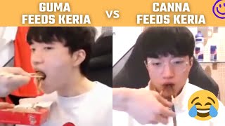 Gumayusi feeds Keria vs Canna feeds Keria | T1 Stream Moments