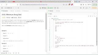 3133 Minimum Array End - Day 9/30 Leetcode November Challenge - Python