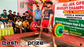 225 Kg Deadlift | won best lifter title along with prize money | J\u0026K open deadlift competition