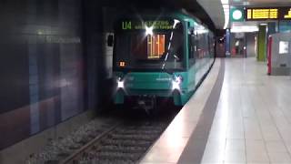 VGF Bombardier U5-25 Wagen 664 kuppelt an in Frankfurt Seckbacher Landstraße