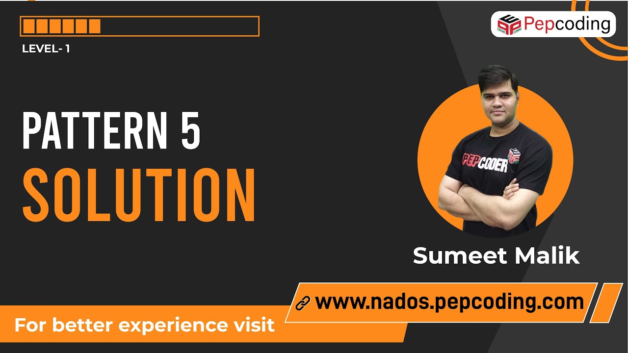 Pattern 5 Solution Java Foundation Course Youtube