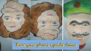 Upside Down Faces | 2 faces in one drawing #short #shortvideo #firstshortvideo #youtubeshort