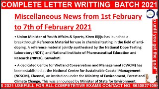 Miscellaneous News from 1st February to 7th of February 2021