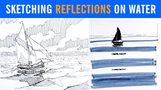 Learn Sketching Water and Reflections in Easy Steps - Such a good method!