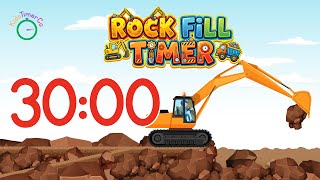 30 Minute Timer for Kids Classroom | Rock Fill Visual Timer 🚧