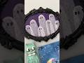 Scraper painting ghost family #spookyseason #fallart #ghostpainting #scraperpainting