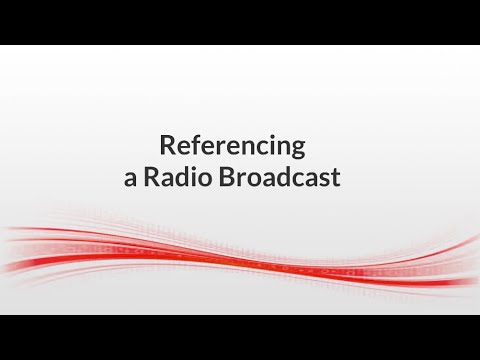 Reference A Radio Broadcast Youtube