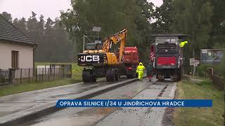 Oprava silnice I. třídy u Jindřichova Hradce potrvá do konce října