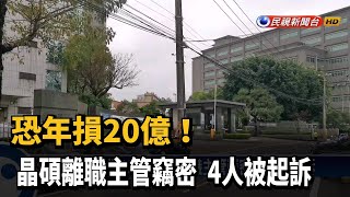 恐年損20億! 晶碩離職主管竊密  4人被起訴－民視新聞