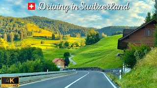 Sunset Drive in Switzerland 🇨🇭 | Rural Drive around Zürich and Zug | Relaxing and Calming Music | 4K