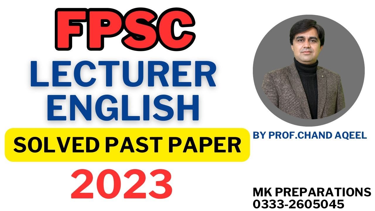 FPSC Lecturer Lecturer English Complete Solved Paper 2023 | FPSC ...