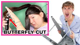 Hairdresser Reacts To INSANE At-Home Butterfly Cuts