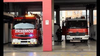 Bombers Barcelona B-125 + B-314 a un servicio urgente // Barcelona Fire Brigade two pumps responding