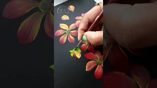 🔴✨️ AMAZING  Flower Painting Easy Acrylic Painting #shorts