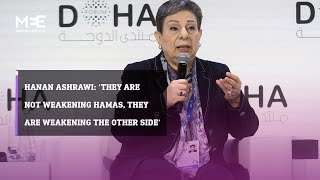 Former PLO politician Hanan Ashrawi: ‘They are not weakening Hamas’