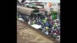 Several people injured after Kenya Army truck loses control in Kerugoya town, Kirinyaga
