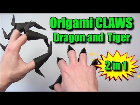 Origami CLAWS 2 in 1 Dragon CLAWS and Tiger CLAWS by Yakomoga - Yakomoga Origami tutorial Origami CLAWS 2 in 1 Dragon CLAWS and Tiger CLAWS by Yakomoga - Yakomoga Origami tutorial