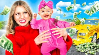 My Daughter Was Adopted by Millionaires! Giga Rich vs Poor Mommy