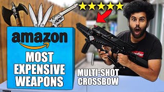 I Bought ALL The MOST EXPENSIVE WEAPONS On Amazon!! *MULTI-SHOT CROSSBOW PROTOTYPE*
