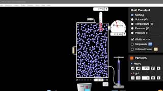 PHET GAS LAW SIMULATION