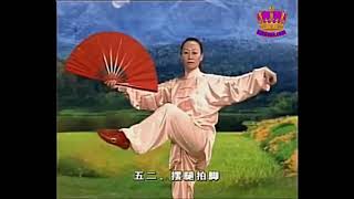 夕阳美太极功夫扇第六段分解动作