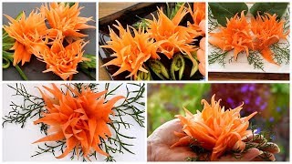 Super Salad Decoration Ideas - Easy Carrot Carving Garnish