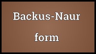 Backus-Naur form Meaning