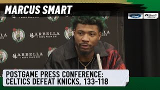 POSTGAME PRESS CONFERENCE: Marcus Smart on Celtics setting franchise record vs. Knicks, Sam Hauser