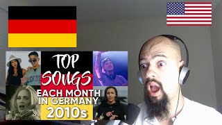 American Reacts To Most Popular Song Each Month | 2010s in Germany