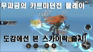 헌드레드소울  무과금의 카르마던전 도전기 + 스카이락 스킬 미리보기??