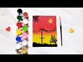 Easy Sunset Painting Tutorial | Watercolor Paintings | Sunset Painting for beginners| Creative CS |