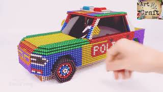 Create Mind-Blowing Police Car Art Magnetic Balls Satisfying