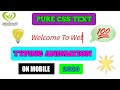 Text Typing Animation  Effect Using HTML and CSS -Pure  CSS Typing Effect -No Javascript.