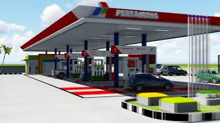 Animasi 3D SPBU Pertamina pasti prima